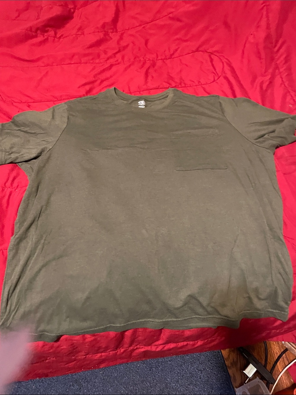 Athletic Works Olive Green Short Sleeve Pocket Tee